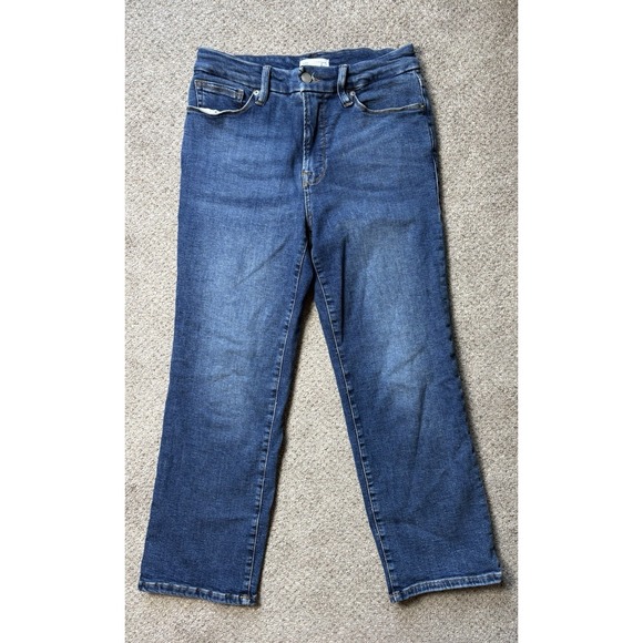 Good American Denim - Good American Jeans Women's 8 / 29 Petite Straight High Rise Stretch Medium Wash